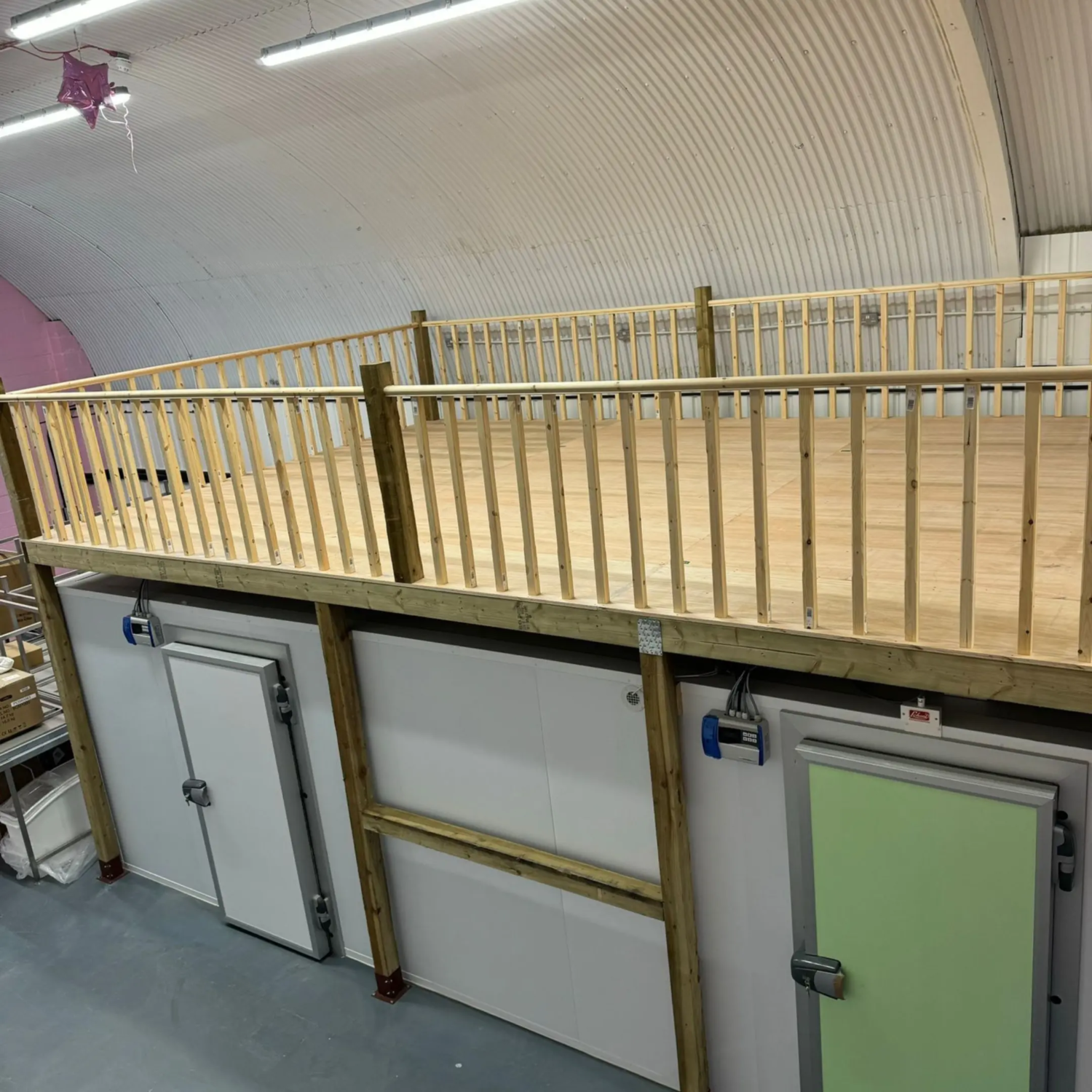 Maximised space with cold room and mezzanine floor solutions.