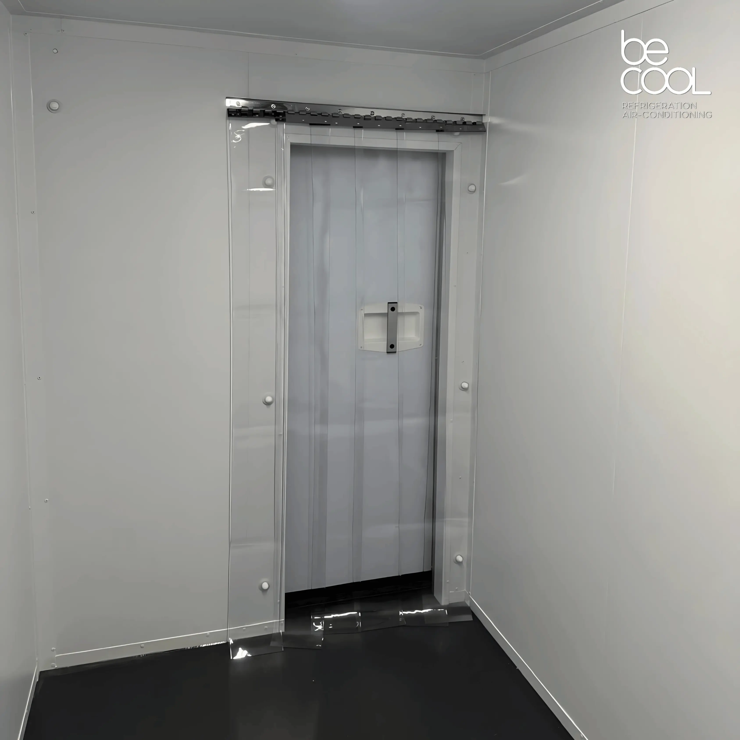 Cold Room Front Door with PVC Curtain from the inside