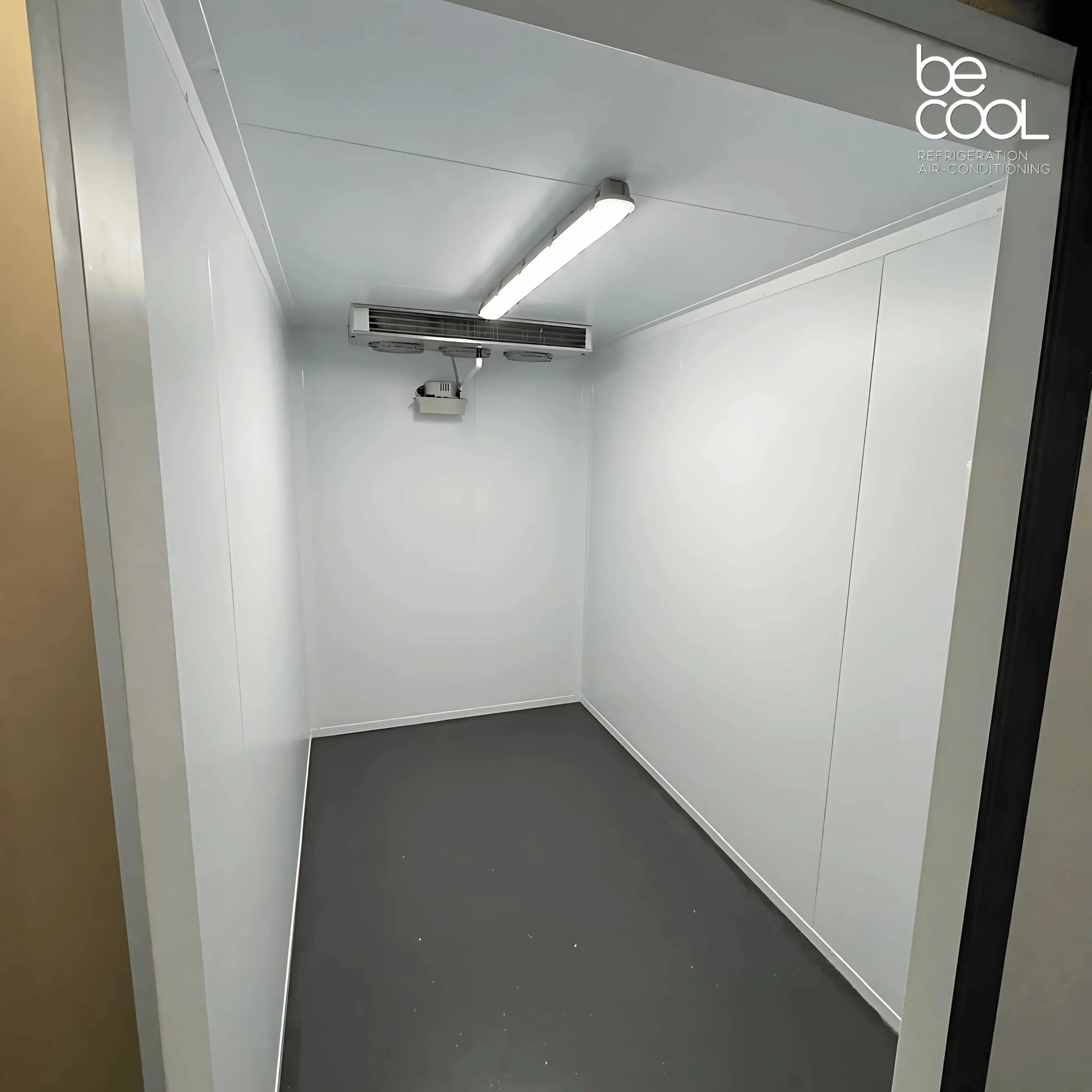 Cold room cooling unit view from outside