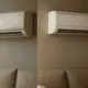 two images side by side of a normal AC & a inverter AC mounted on a wall